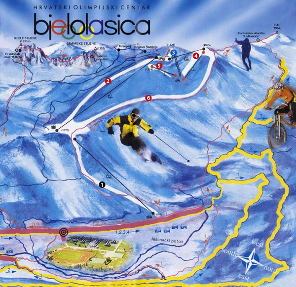 Bjelolasica Piste / Trail Map