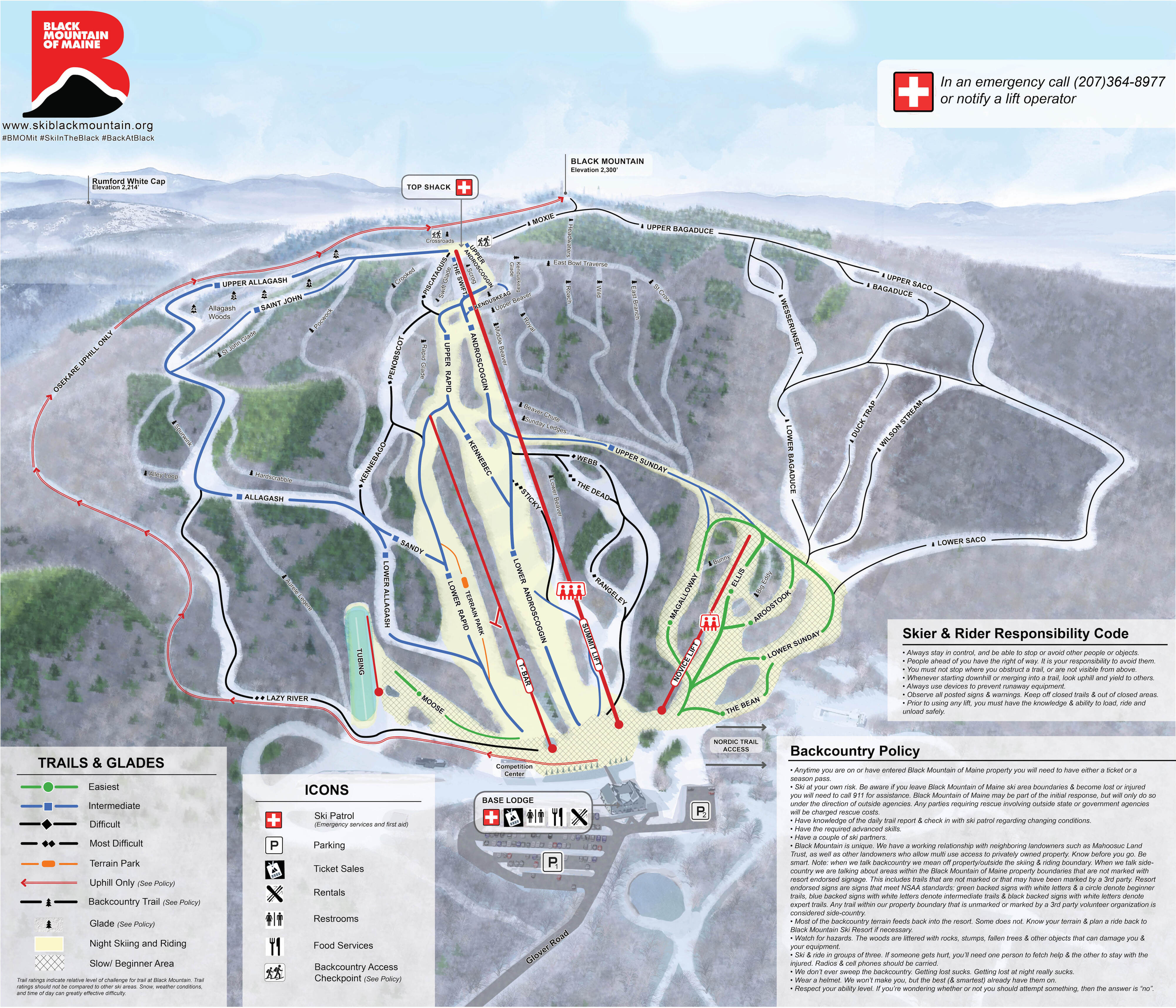 Black Mountain of Maine Piste / Trail Map