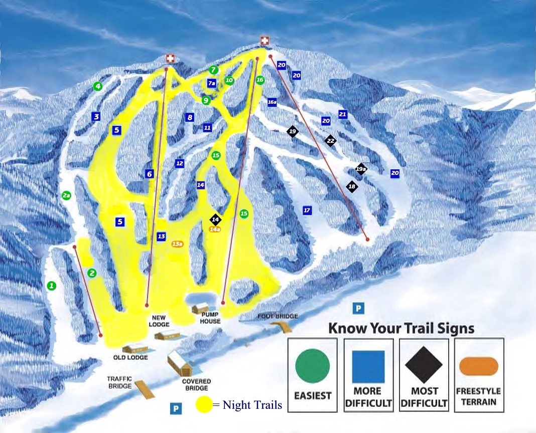 Blandford Ski Area Piste / Trail Map
