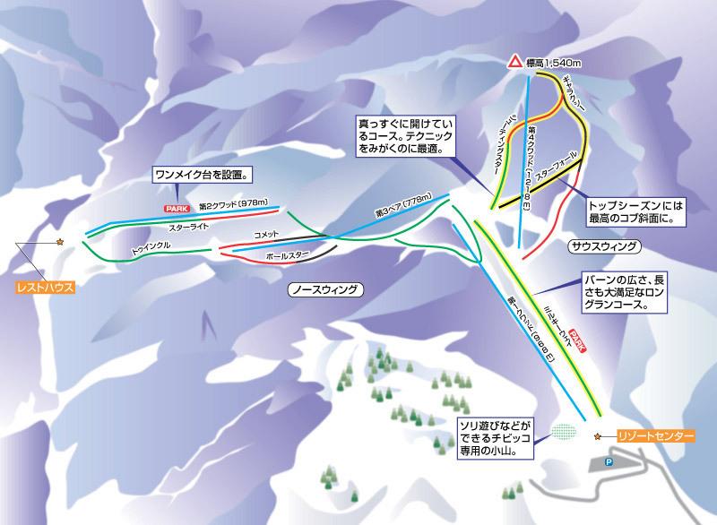 Caetla Ski Resort Piste / Trail Map