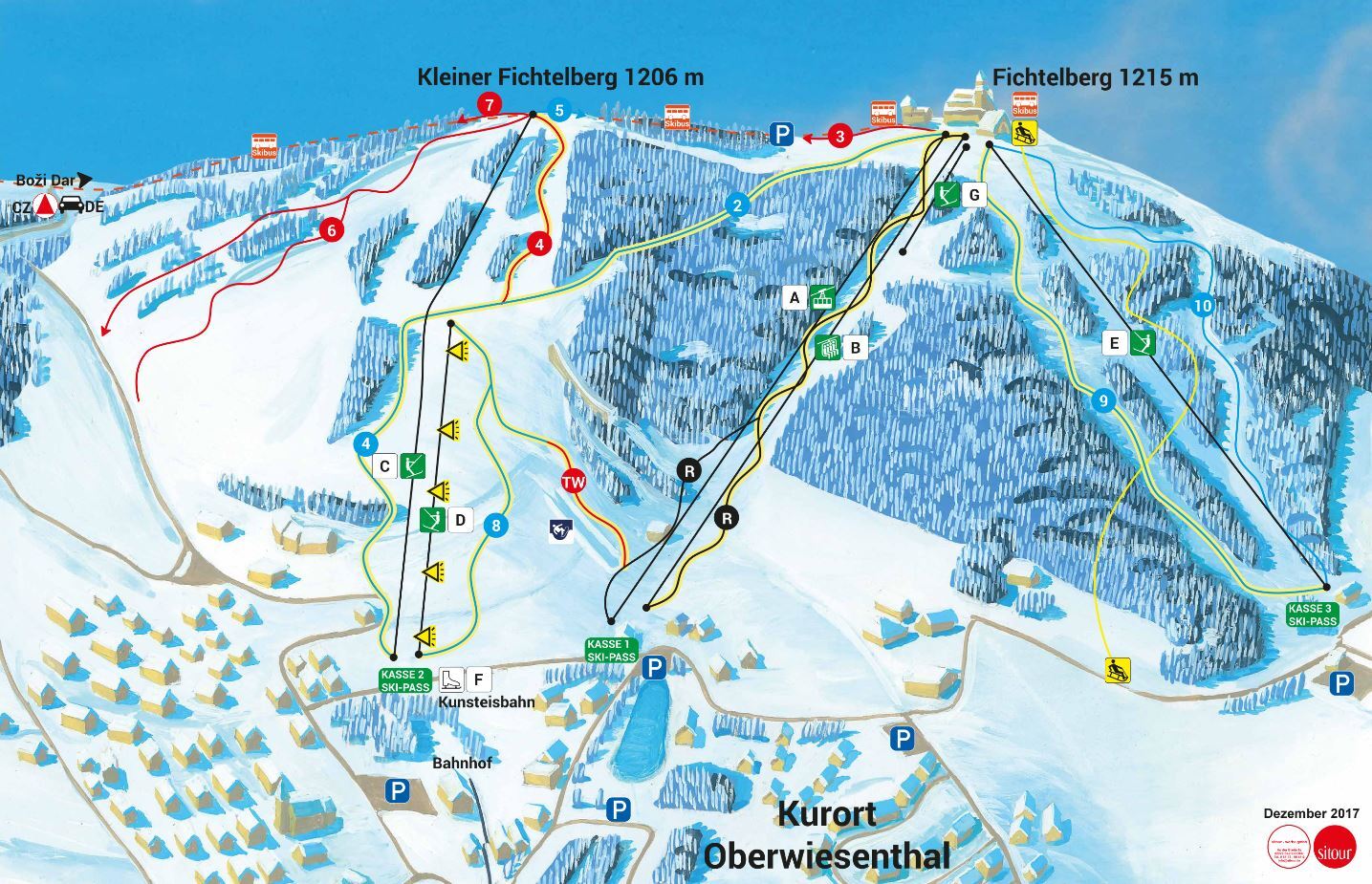 Fichtelberg Skigebied Gids, Lokaliteitkaart en Fichtelberg Skivakantie