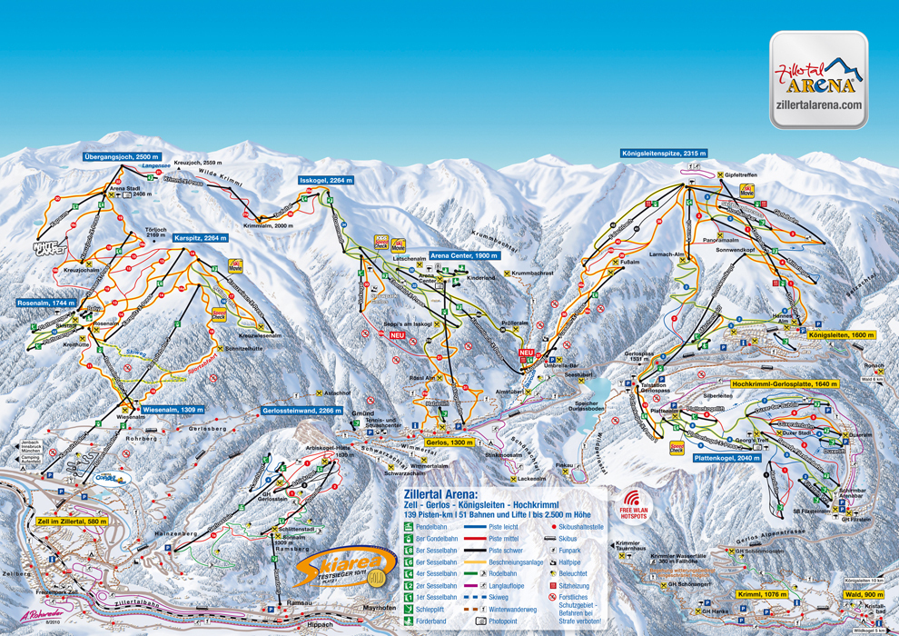 Gerlos Piste / Trail Map
