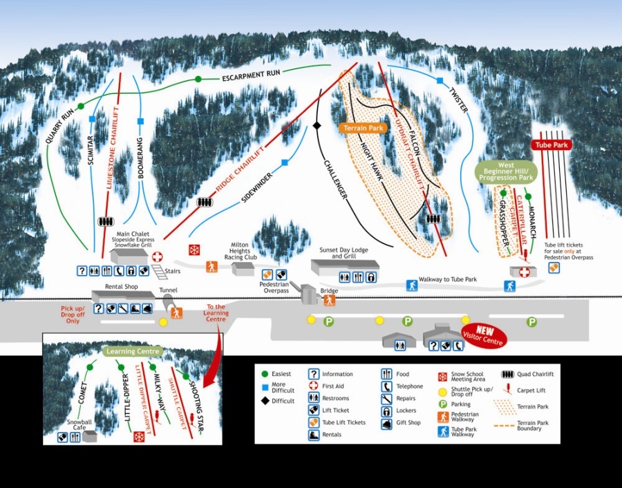 Glen Eden Ski Area Piste / Trail Map