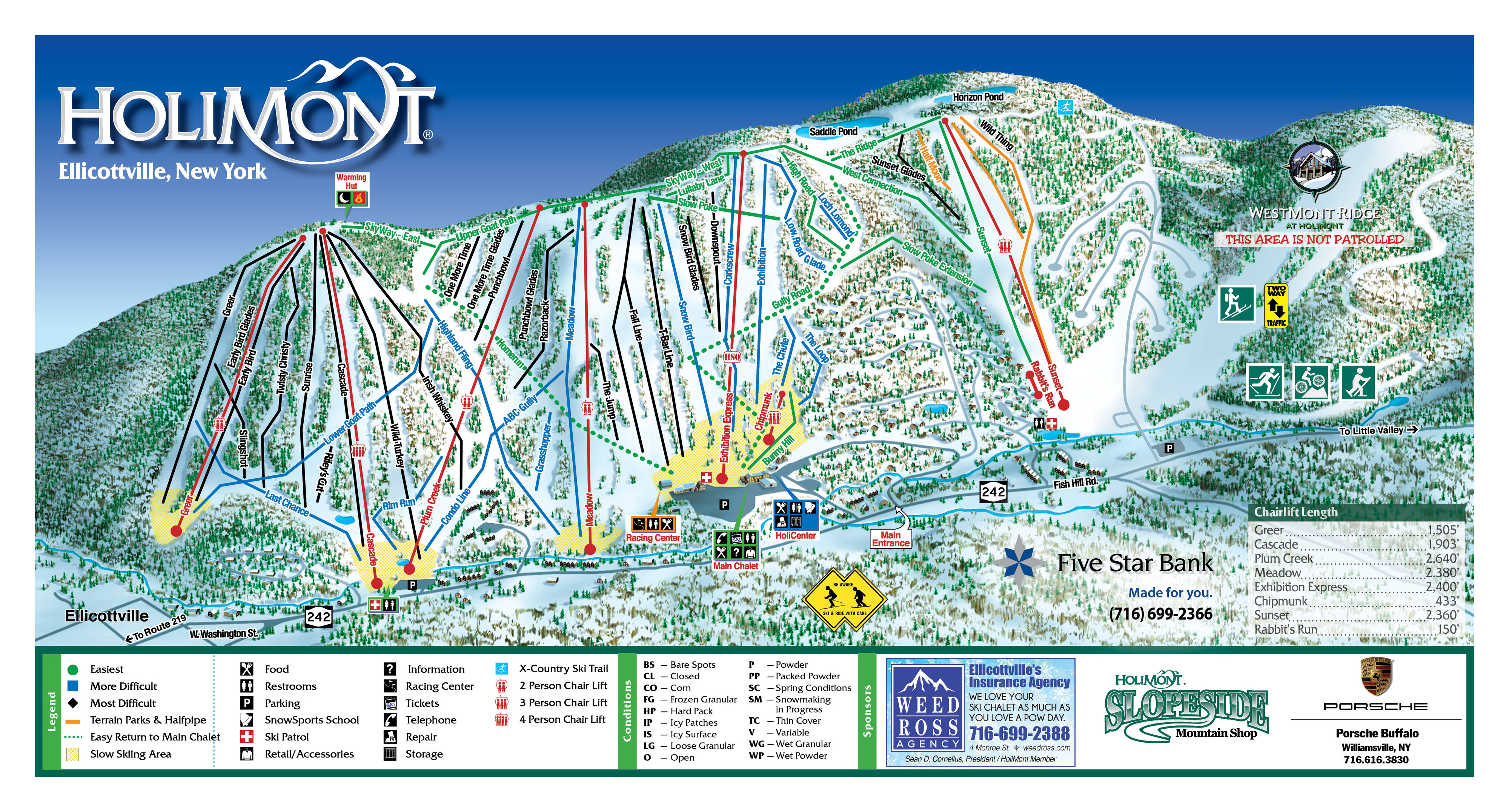 Holimont Ski Area Piste / Trail Map