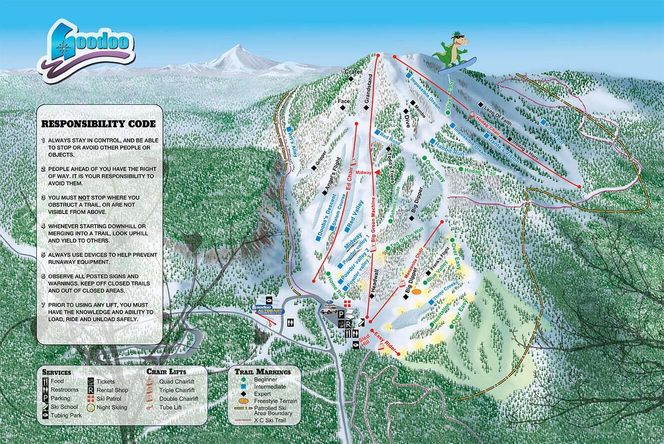 Hoodoo Ski Area Piste / Trail Map