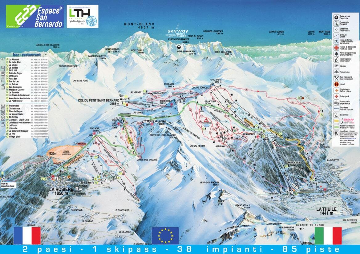 La Thuile Piste / Trail Map