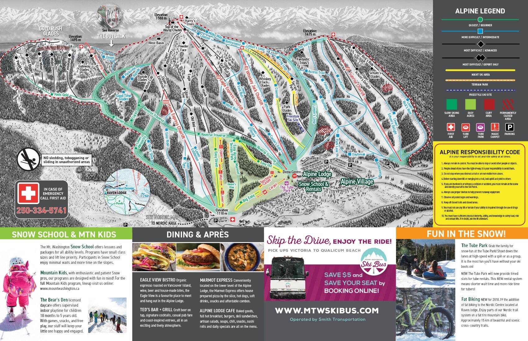 Mount Washington Piste / Trail Map