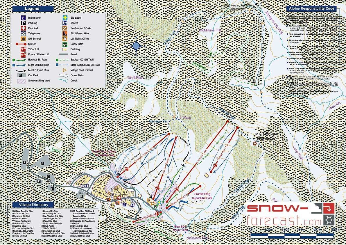 Mount Baw Baw Piste / Trail Map