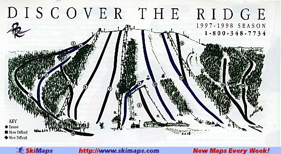 Powder Ridge Ski Area Piste / Trail Map