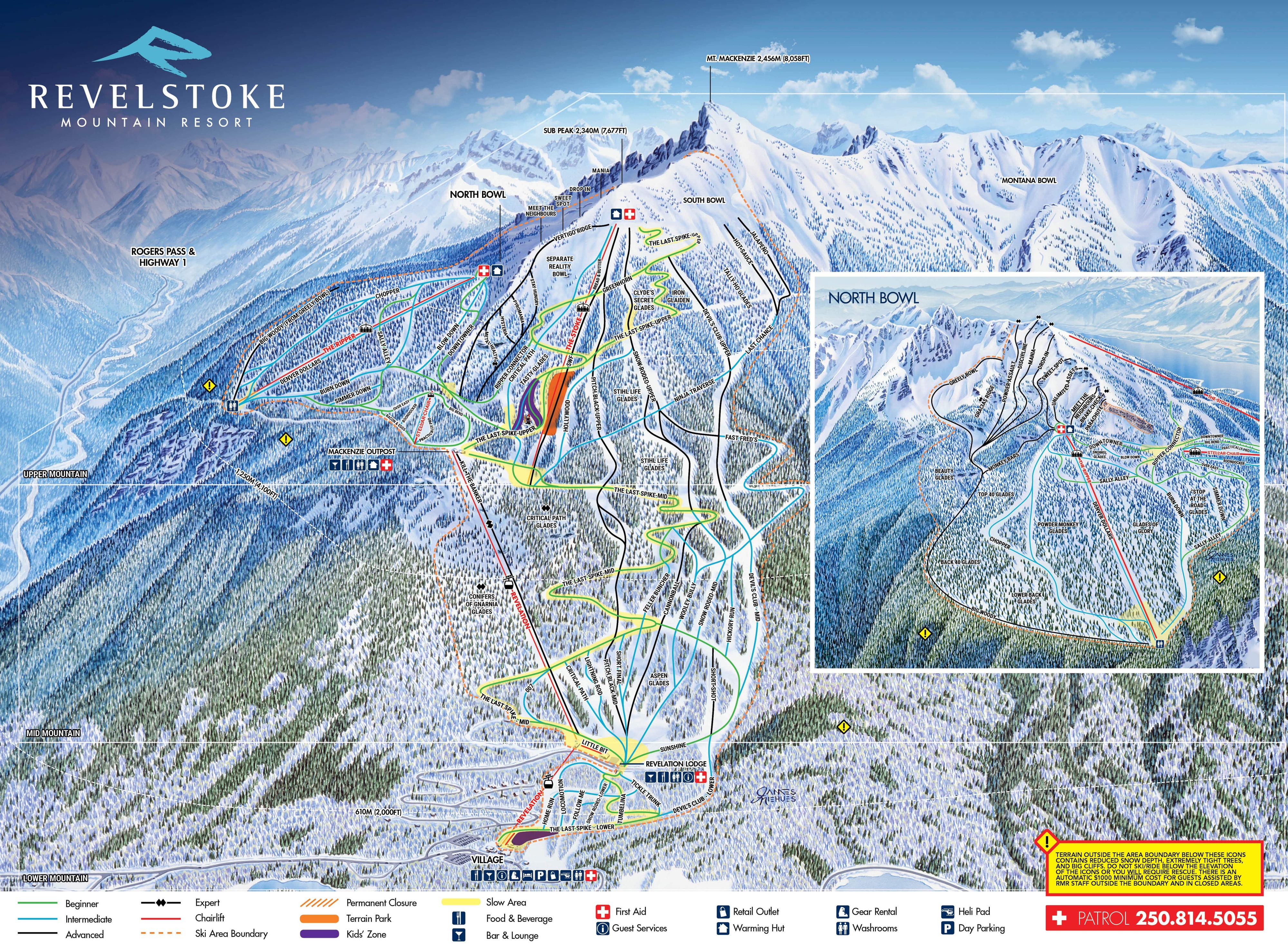 Revelstoke Mountain Resort Piste / Trail Map