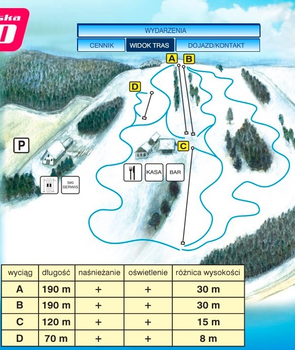 Rybno Piste / Trail Map