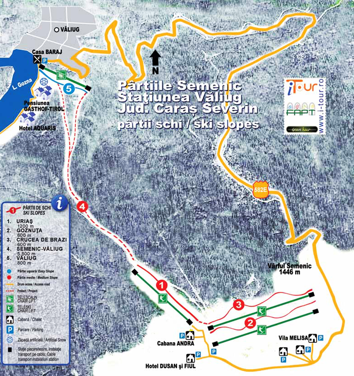 Semenic Piste / Trail Map