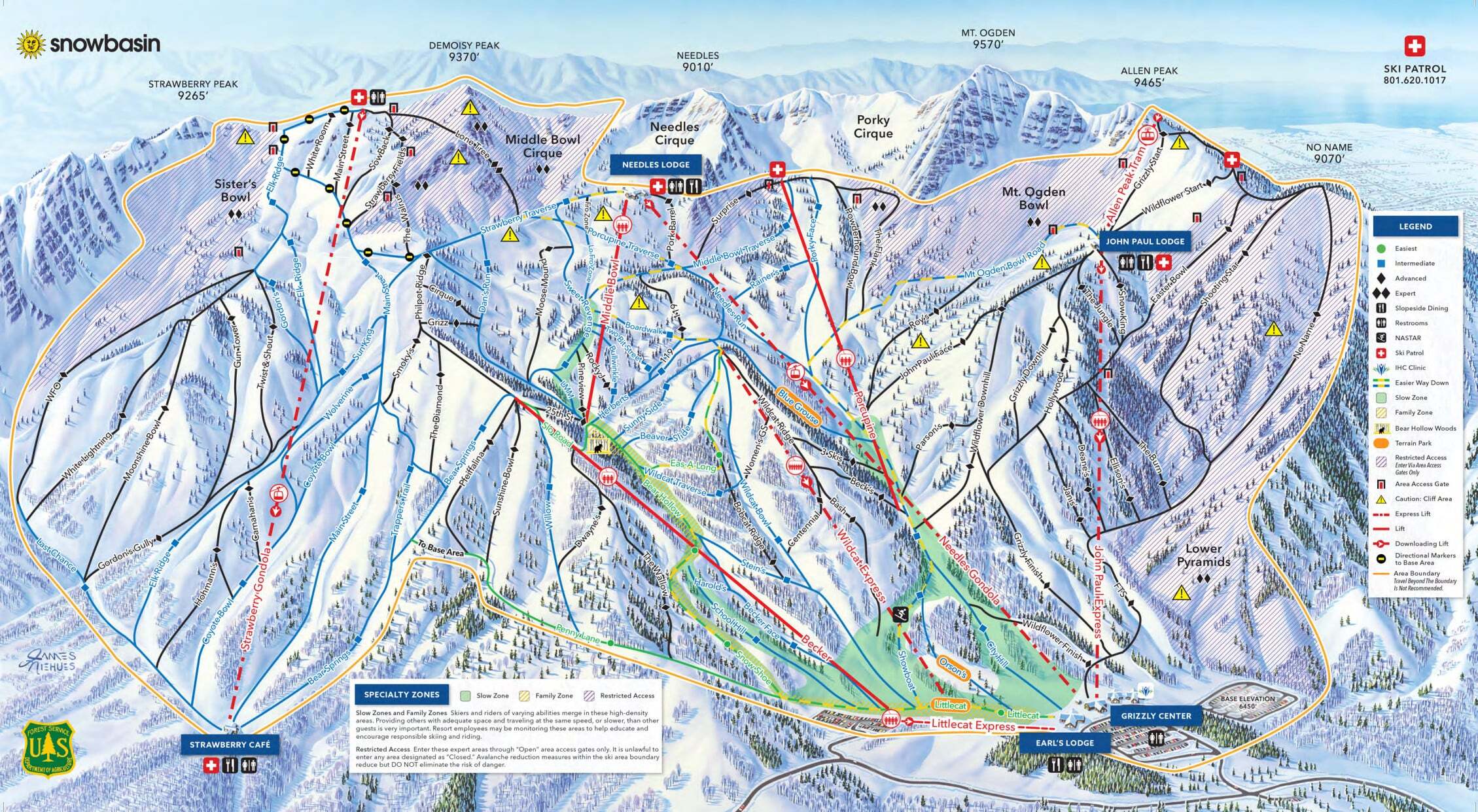 Snowbasin Piste / Trail Map