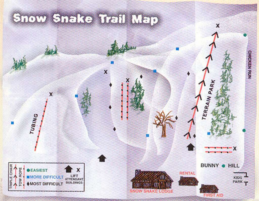 Snow Snake Mountain Piste / Trail Map