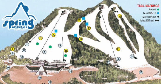 Spring Mountain Ski Area Piste / Trail Map