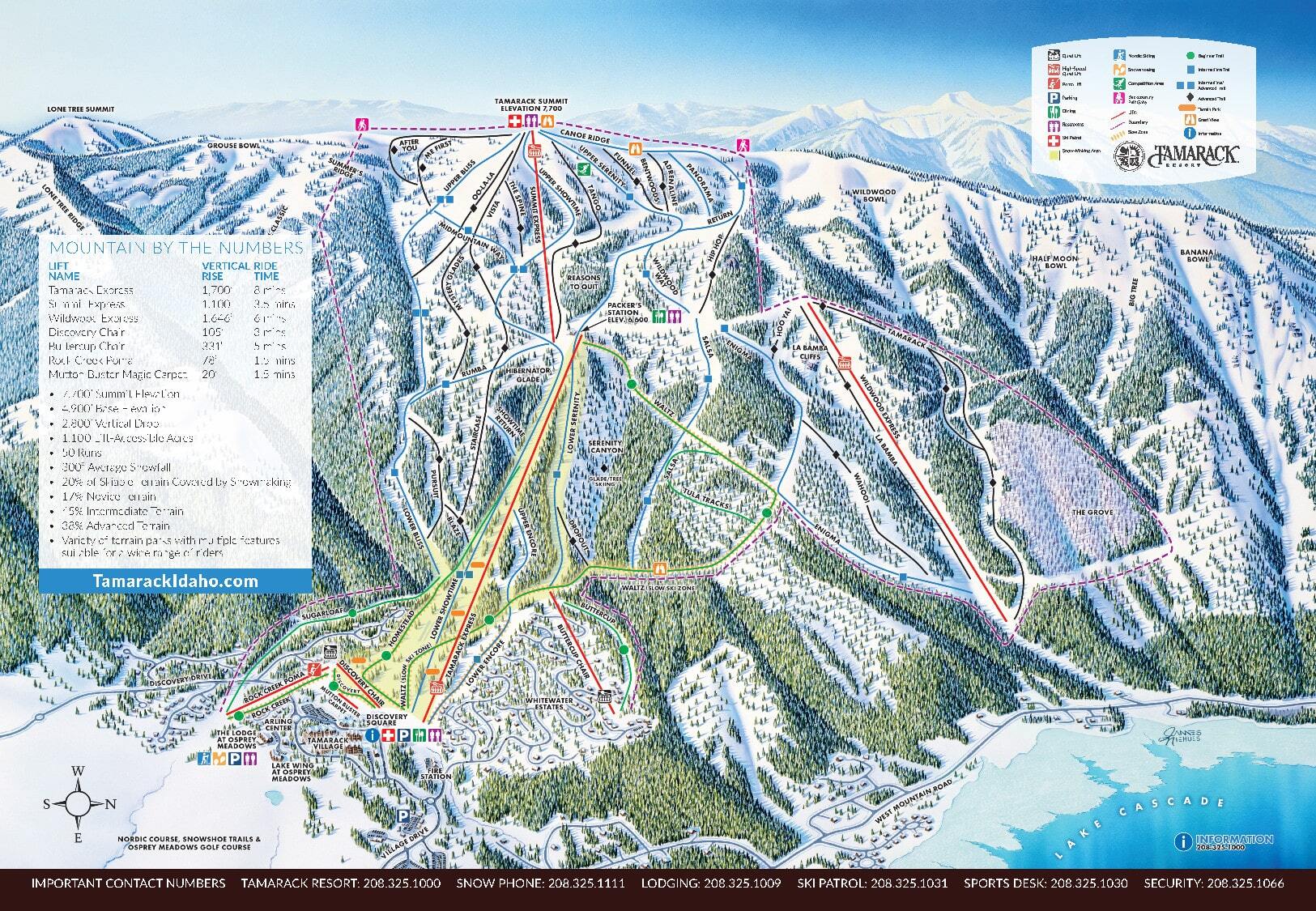 Tamarack Piste / Trail Map
