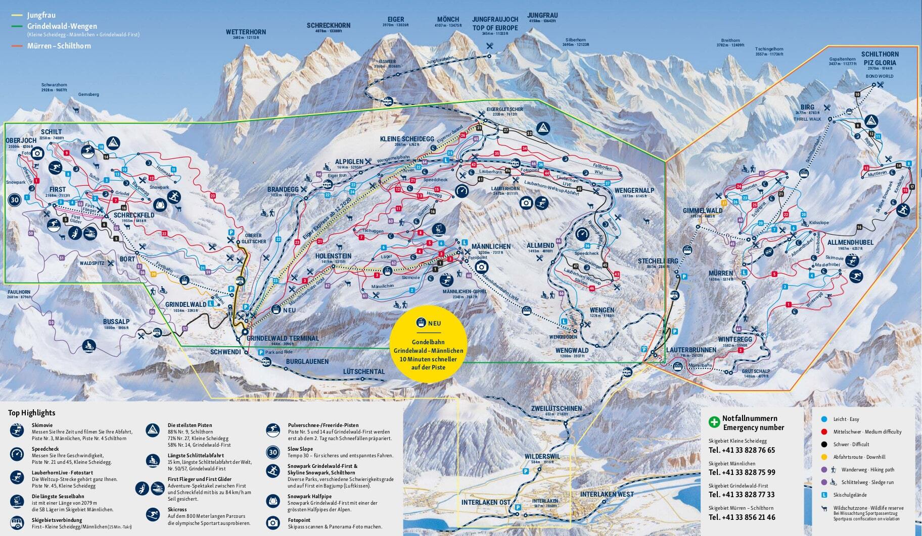 Wengen Piste / Trail Map
