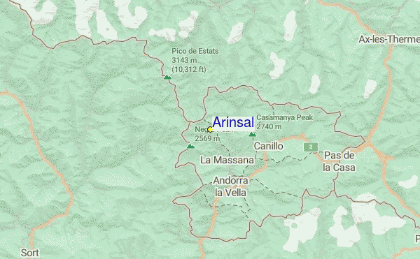 Vallnord-Arinsal Location Map