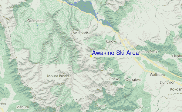 Awakino Ski Area Location Map