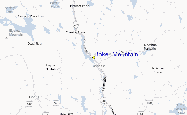 Baker Mountain Location Map