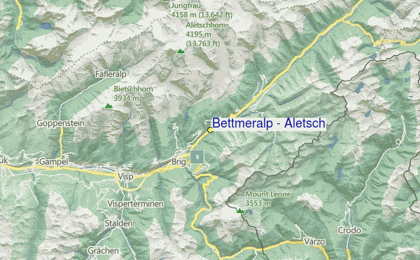 Bettmeralp - Aletsch Arena Location Map