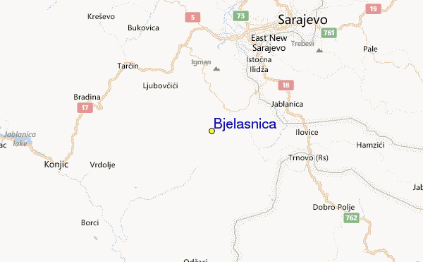Bjelašnica Location Map