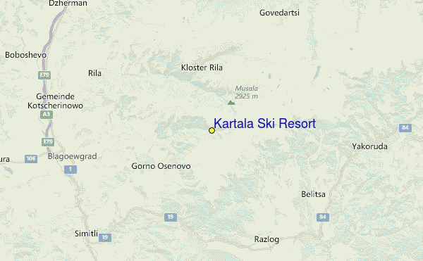Kartala Ski Resort Location Map