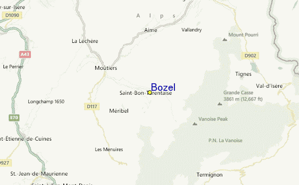 Bozel Location Map