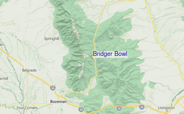 Bridger Bowl Location Map