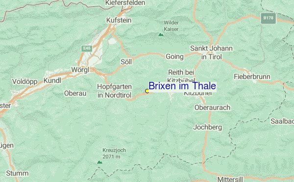 Brixen im Thale Location Map
