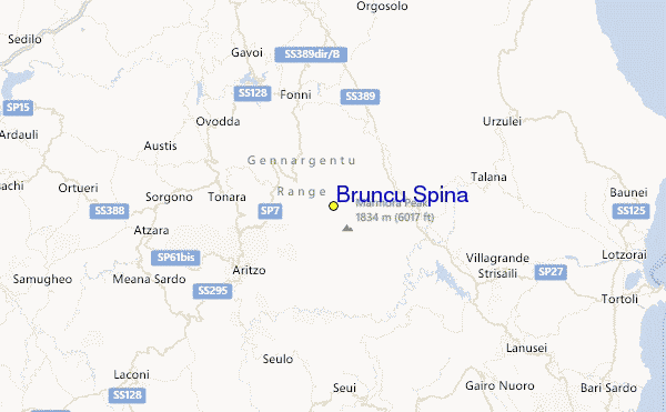 Bruncu Spina Location Map