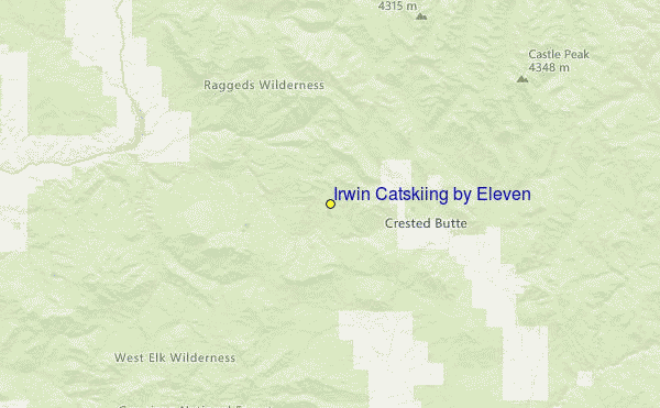 Irwin Catskiing by Eleven Location Map