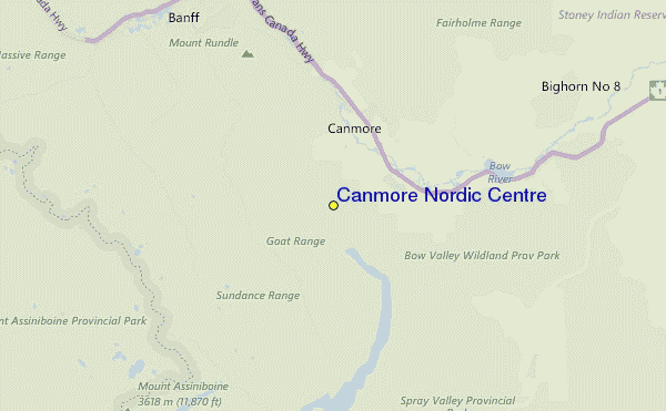Canmore Nordic Centre Location Map