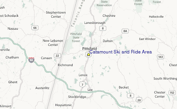 Catamount Ski and Ride Area Location Map