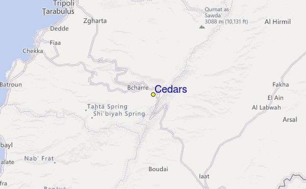 Cedars Location Map