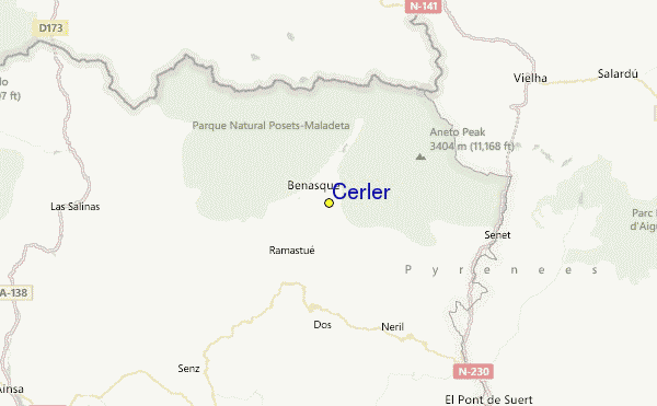 Cerler Location Map