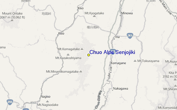 Chuo Alps Senjojiki Location Map
