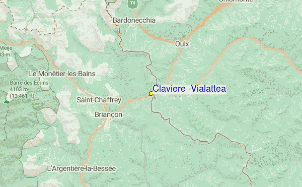 Claviere (Via Lattea) Location Map