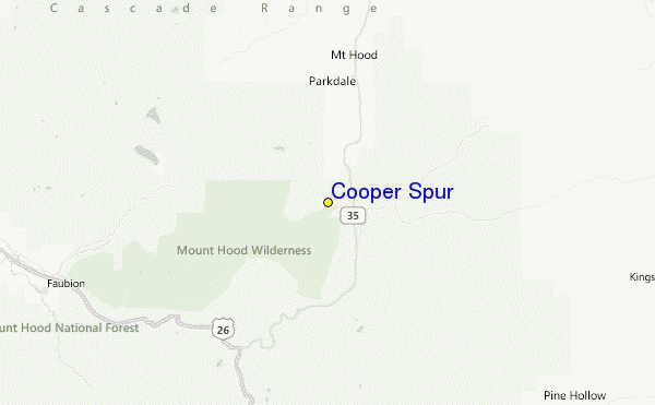 Cooper Spur Location Map