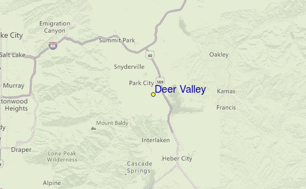 Deer Valley Location Map