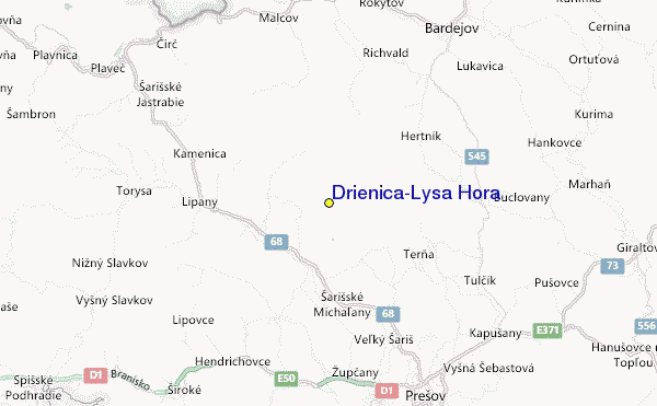 Drienica - Lysa Hora Location Map