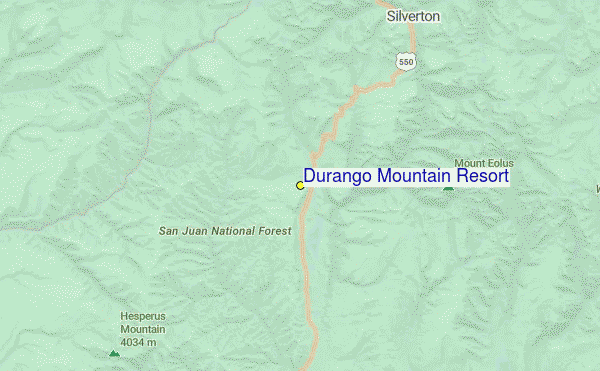 Durango Mountain Resort Location Map