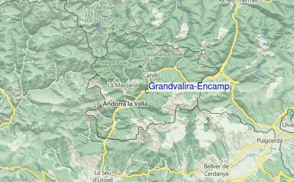 Grandvalira-Encamp Location Map