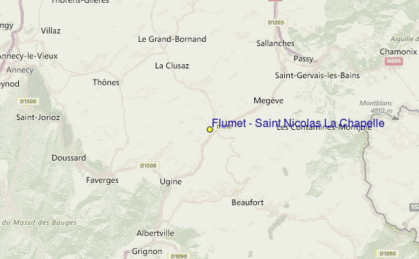 Flumet - Saint Nicolas La Chapelle Location Map