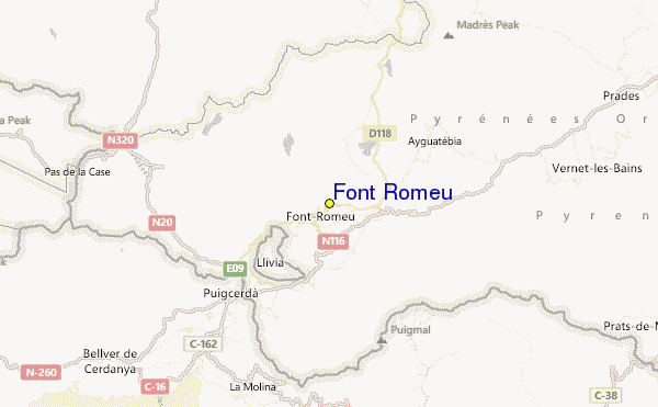 Font Romeu Location Map