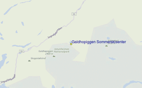 Galdhøpiggen Sommerskisenter Location Map