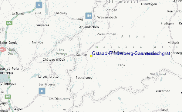 Gstaad/Rinderberg-Saanerslochgrat Location Map