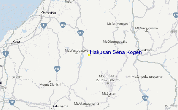 Hakusan Sena Kogen Location Map