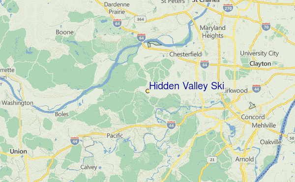 Hidden Valley Ski Location Map