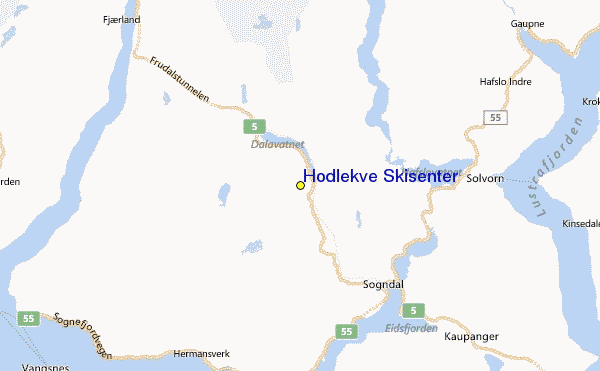 Hodlekve Skisenter Location Map